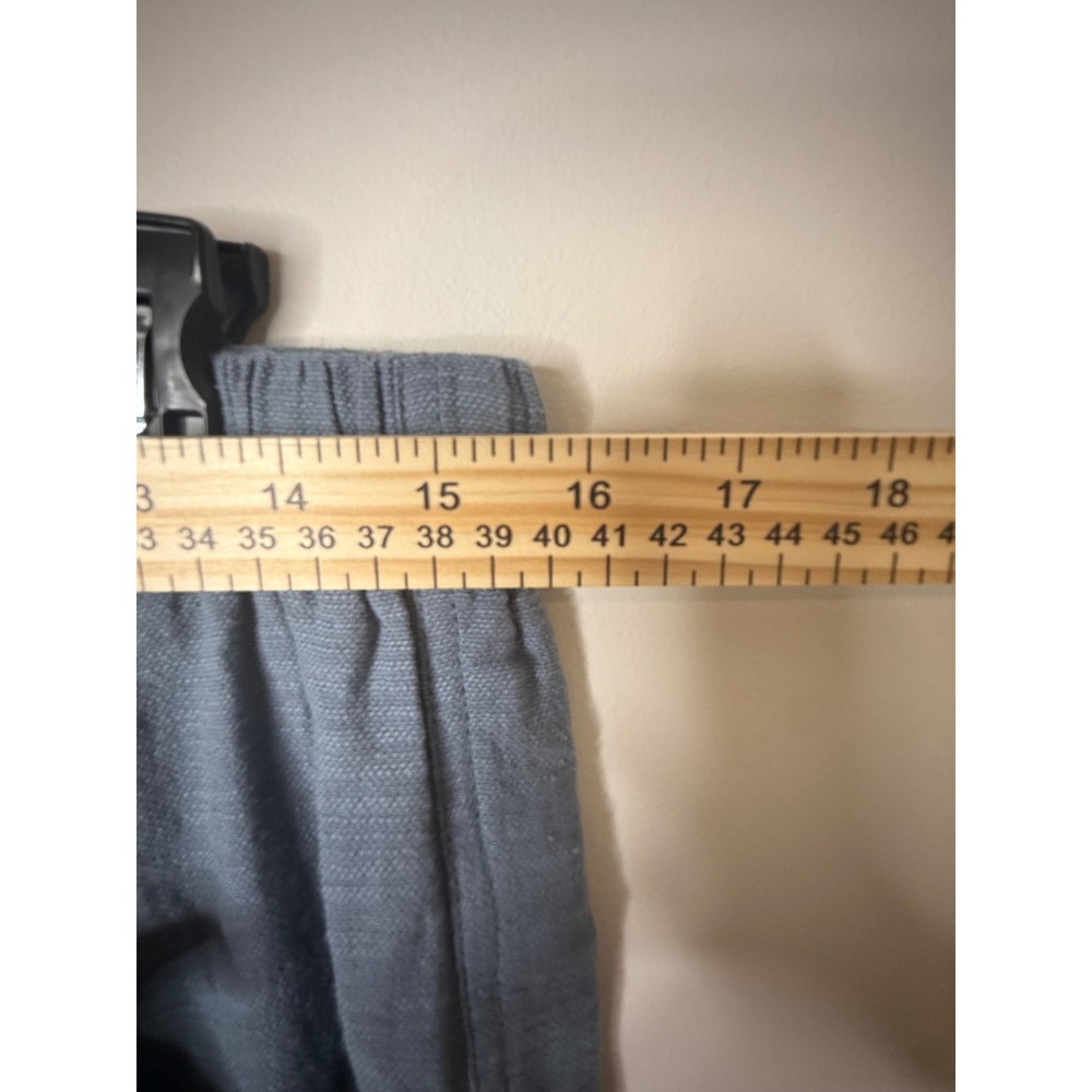 Gigio Plus Frayed Wide Leg Pants Blue Cotton Elastic Drawstring Waist XL - Picture 6 of 7